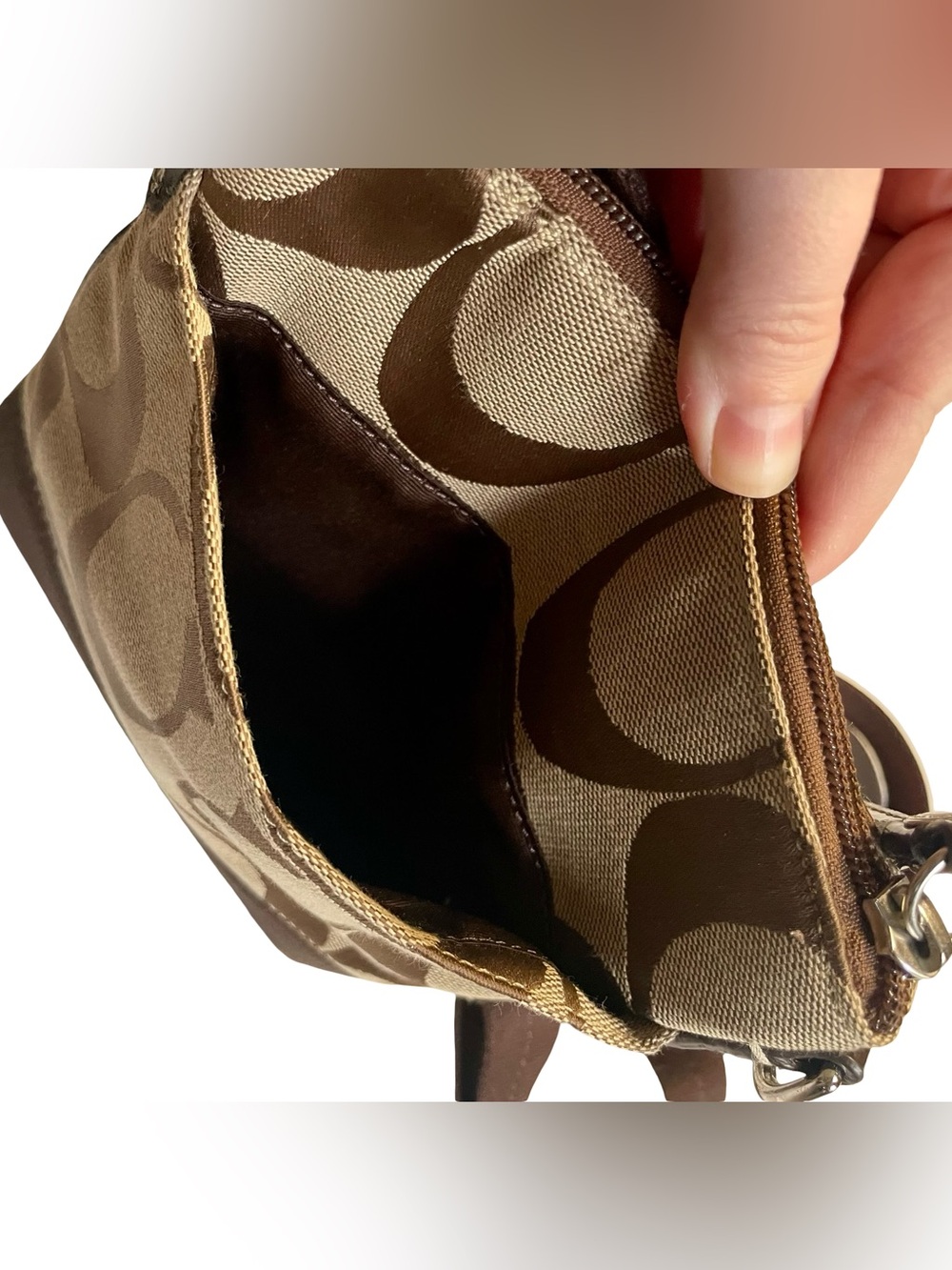 Vintage Coach Signature Jacquard Canvas Swingpack Crossbody Bag Y2K - Picture 5 of 9